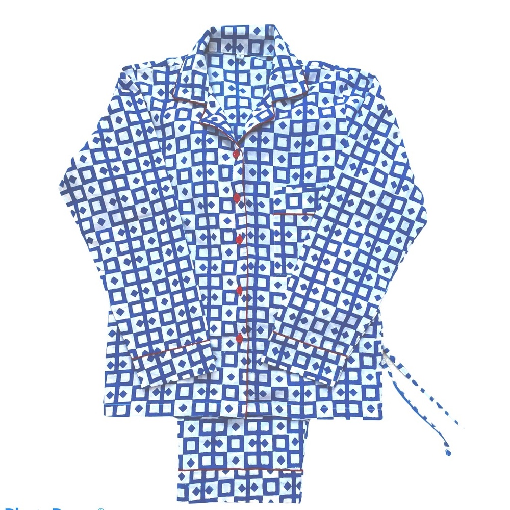 Block print handmade cotton pjs pajamas